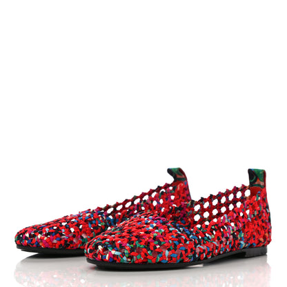 Hermes Printed Silk Braided Minorque Ballerina Flats 39.5 Multicolor 6 of 12