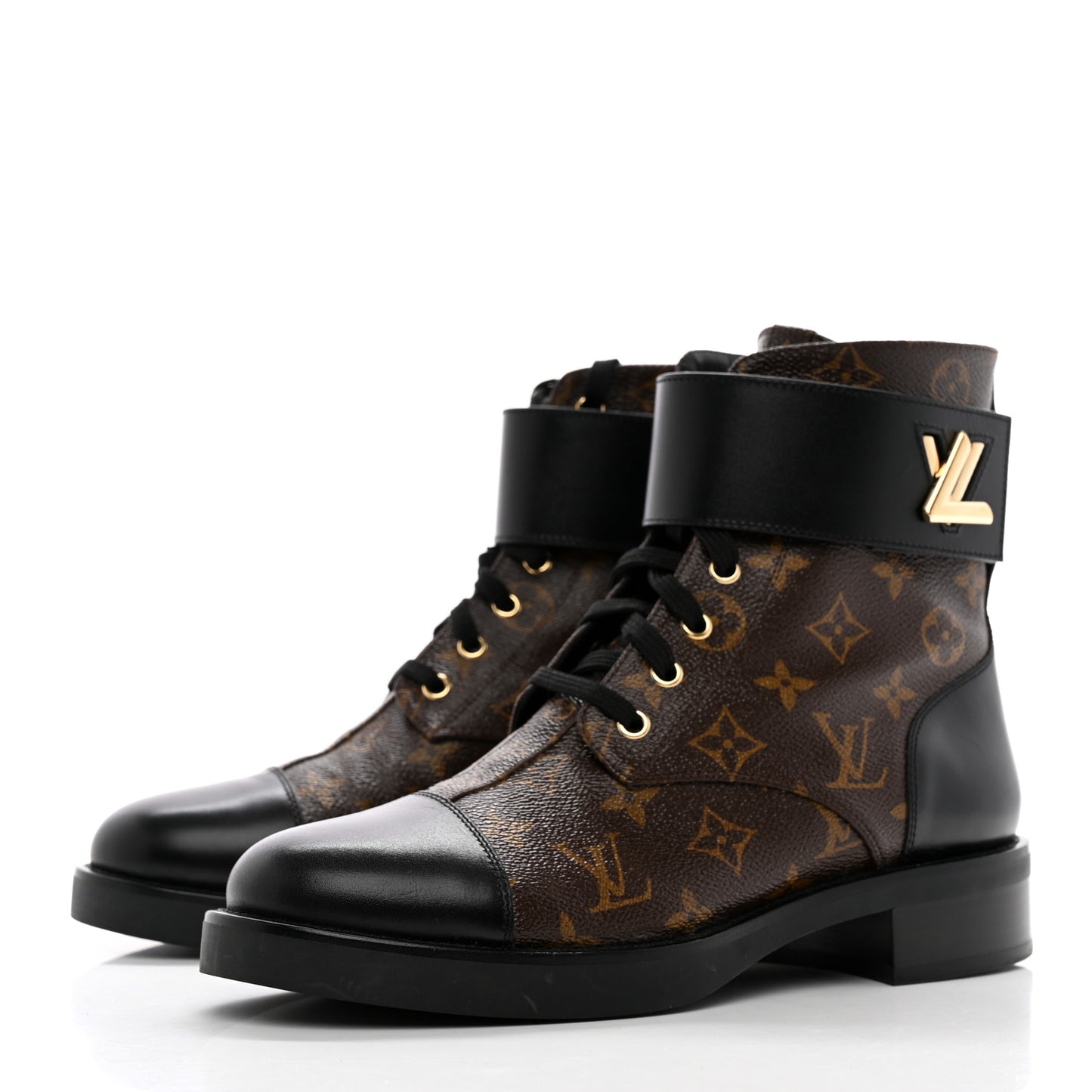 Calfskin Monogram Wonderland Flat Ranger Boots 40 Black