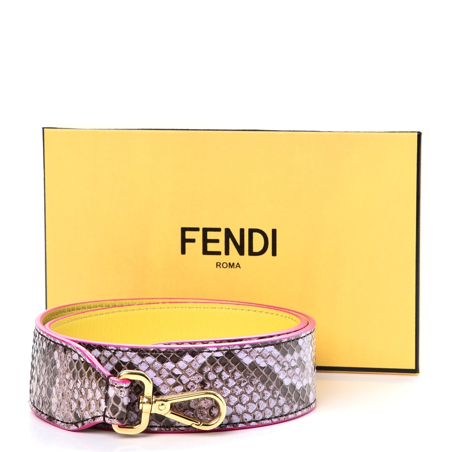 Shiny Python Vitello Dolce Strap You Purple Yellow