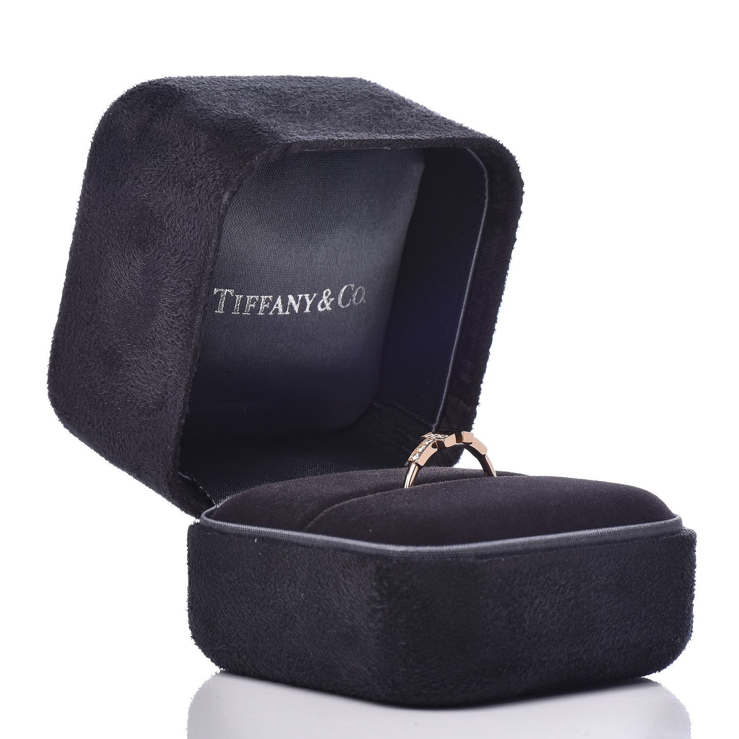 18K Rose Gold Diamond T Wire Ring 47 4.25