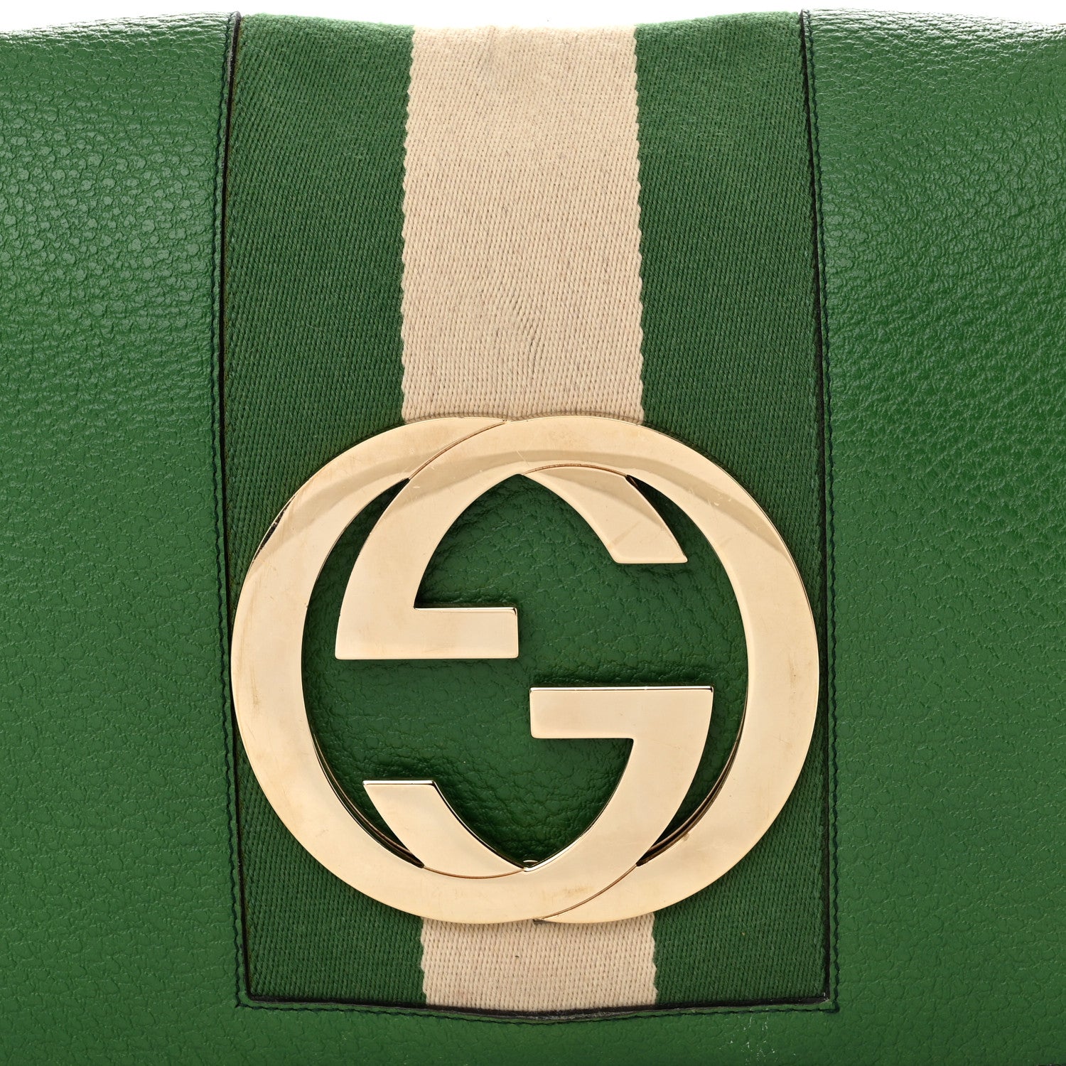 Gucci Pebbled Calfskin Web Blondie Hobo Green 8 of 10