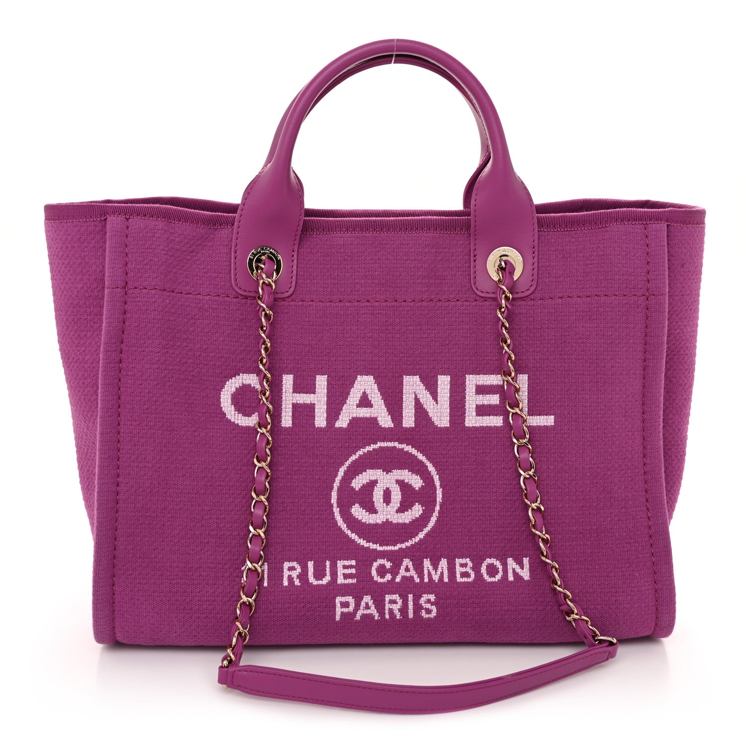 Chanel Mixed Fibers Small Deauville Tote Purple 1 of 11