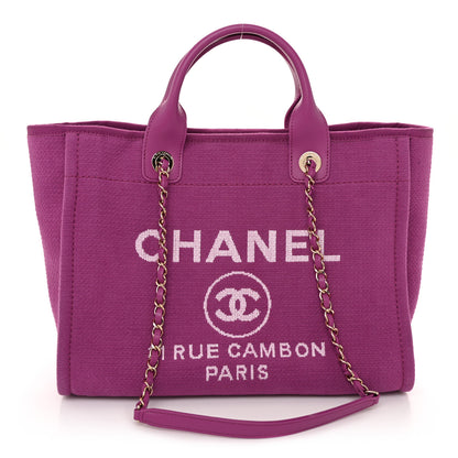 Chanel Mixed Fibers Small Deauville Tote Purple 1 of 11