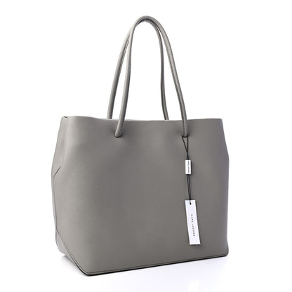 Marc Jacobs Calfskin Embossed Logo East West Shopper Tote Grey 3 of 9