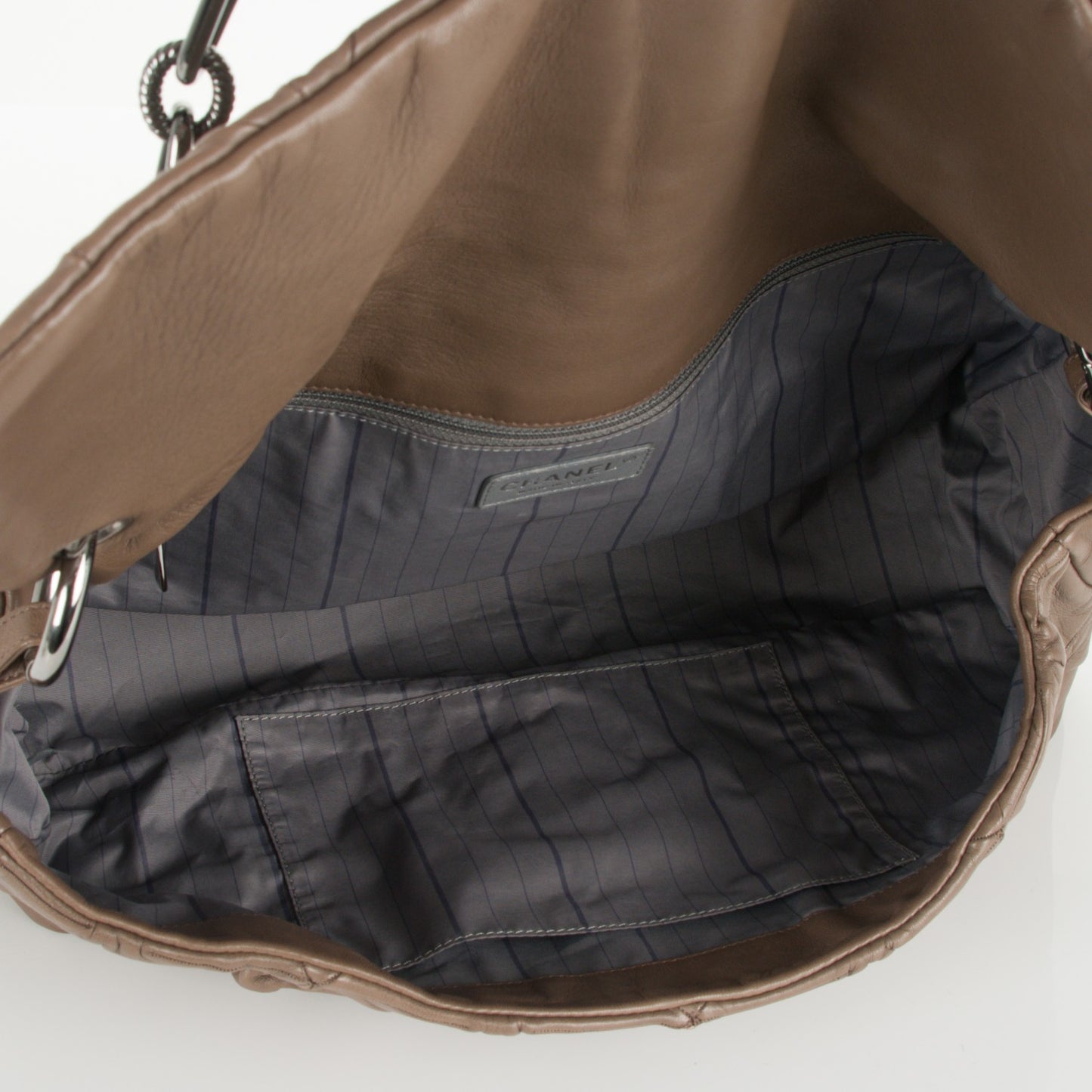 Lambskin Quilted Jumbo Origami Soft Squares Flap Khaki