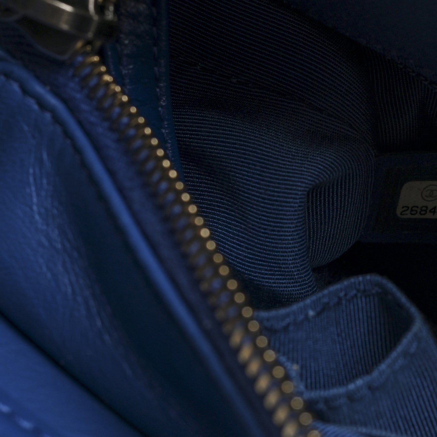 Aged Calfskin Quilted Small Gabrielle Hobo Blue