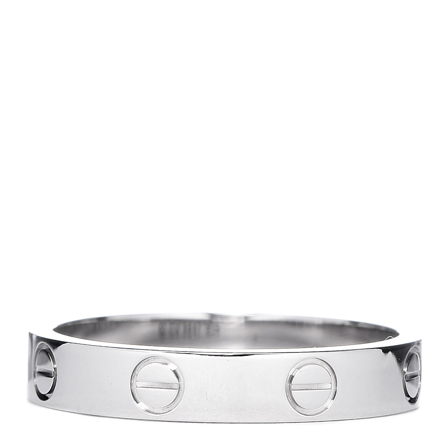 Cartier 18K White Gold 3.5mm LOVE Wedding Band Ring 56 7.5 3 of 4