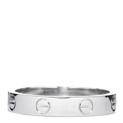 Cartier 18K White Gold 3.5mm LOVE Wedding Band Ring 56 7.5 3 of 4