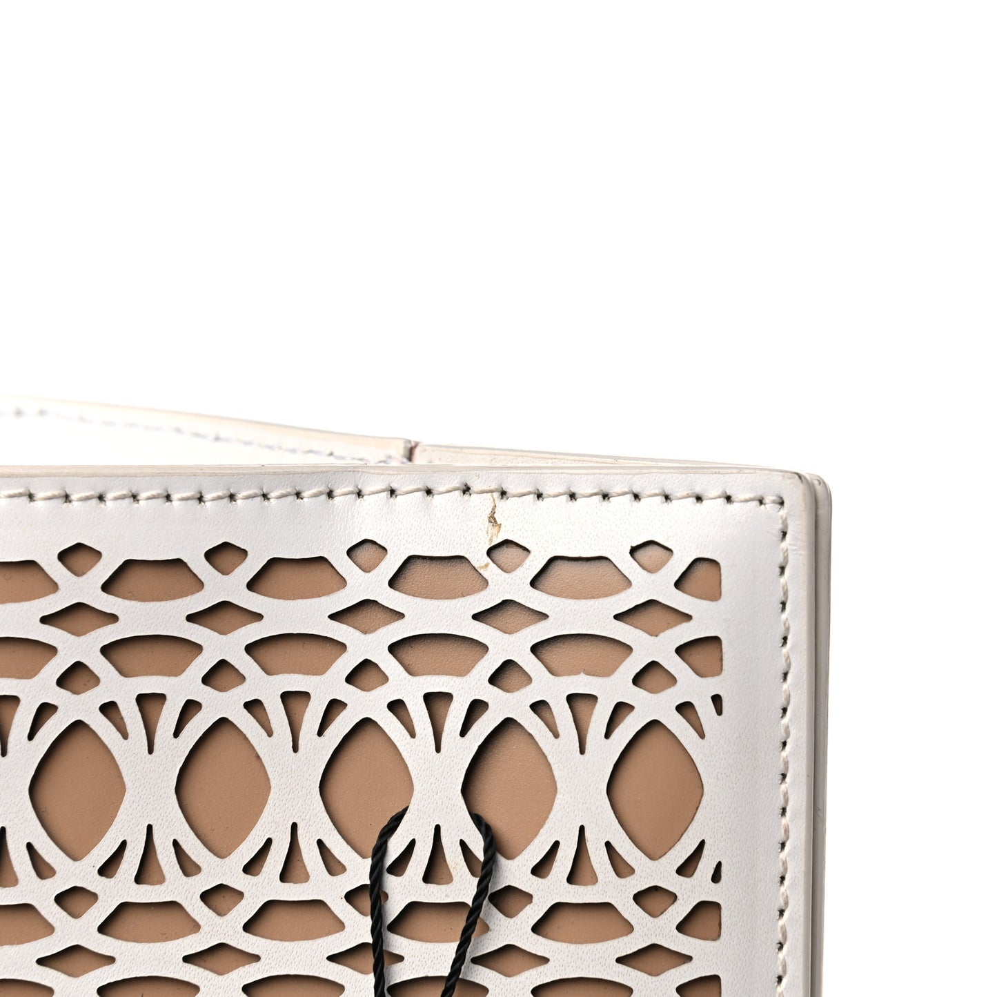 Calfskin Laser Cut Clutch White
