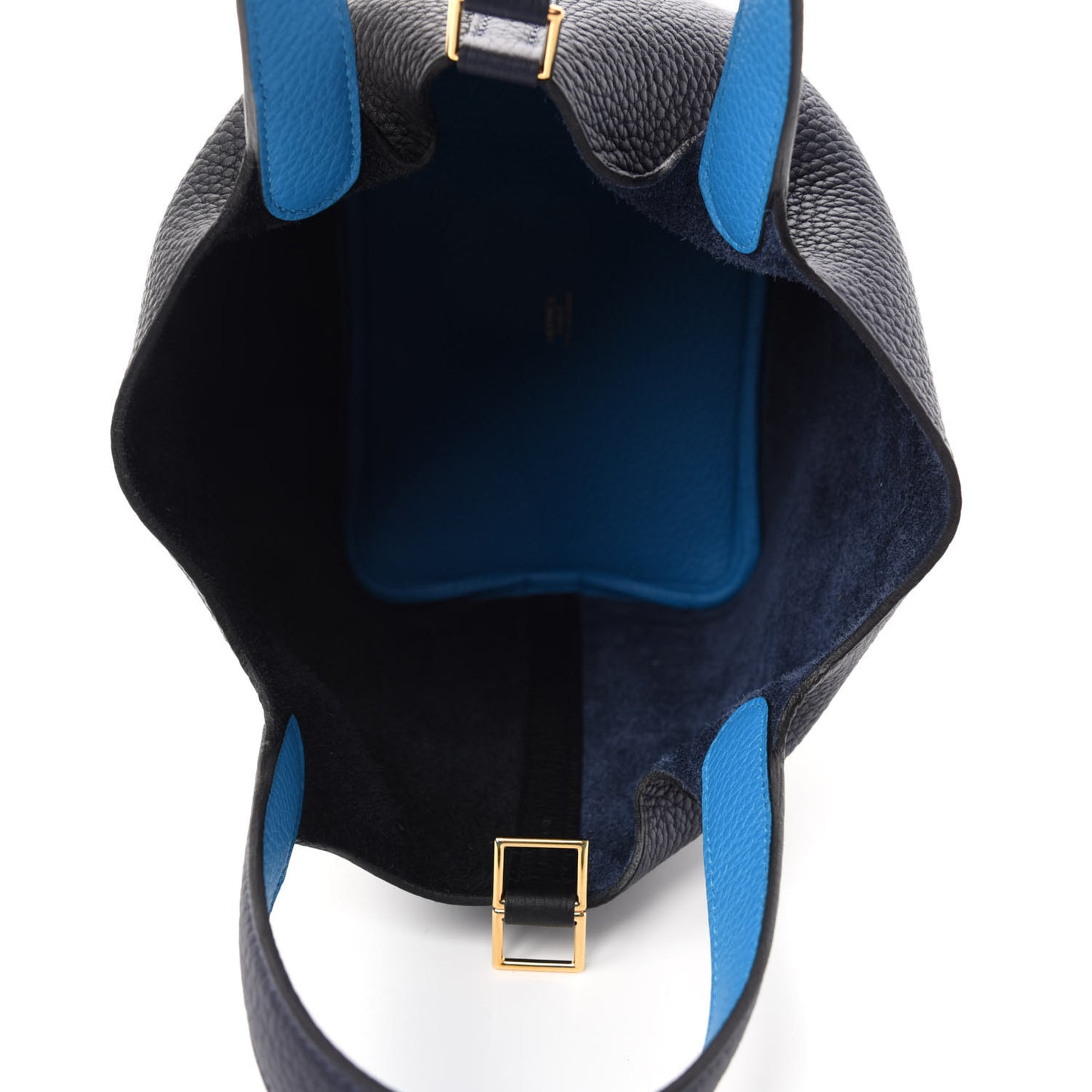 Taurillon Clemence Casaque Picotin Lock 18 PM Bleu Nuit Black Blue Frida