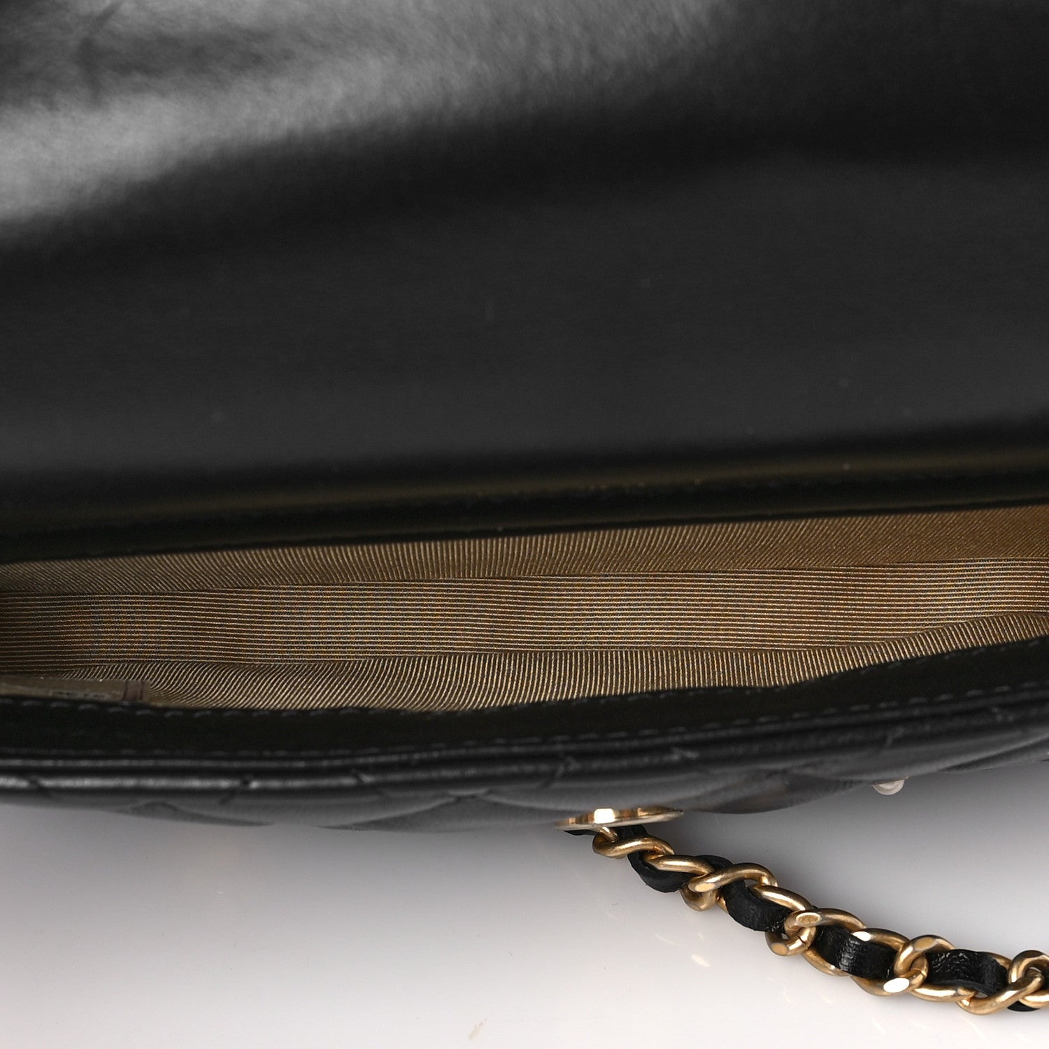 Chanel Lambskin Quilted Charm Flap Phone Holder With Chain Black 6 of 9