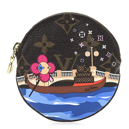 Louis Vuitton Monogram 2019 Christmas Animation Round Coin Purse Blue 1 of 8