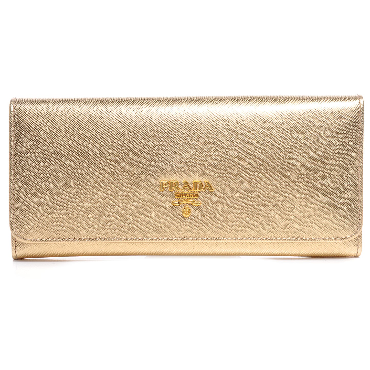Saffiano Continental Flap Wallet Platino