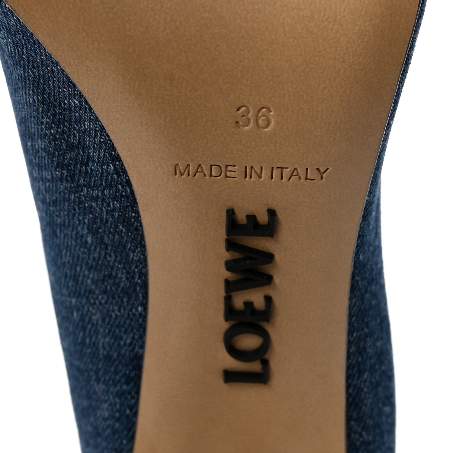Loewe Washed Denim Toy Panta 90 Pumps 36 Blue 7 of 9