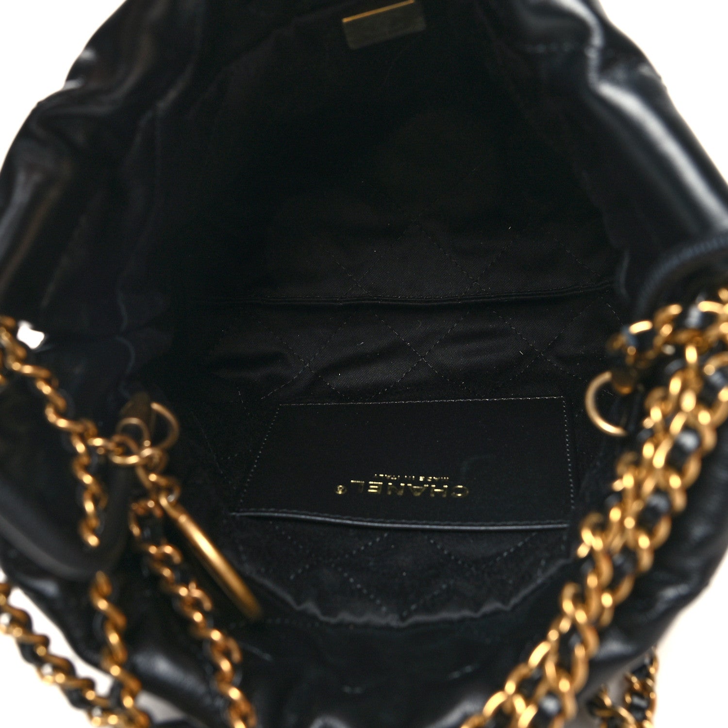 Chanel Shiny Calfskin Quilted Mini Chanel 22 Black 5 of 11