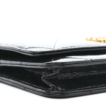 Chanel Shiny Crumpled Calfskin Quilted Chanel 19 Wallet On Chain WOC Black 10 of 14