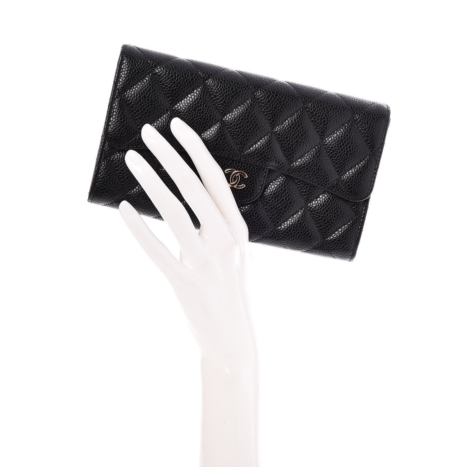 Chanel Caviar Quilted Large Flap Wallet Black 2 of 9