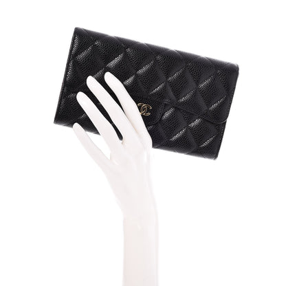 Chanel Caviar Quilted Large Flap Wallet Black 2 of 9