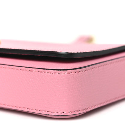 Valentino Garavani Grainy Calfskin Vlogo Pouch With Chain Candy Rose 9 of 10