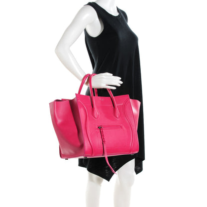 Celine Grained Calfskin Medium Phantom Luggage Fuchsia 4 of 11