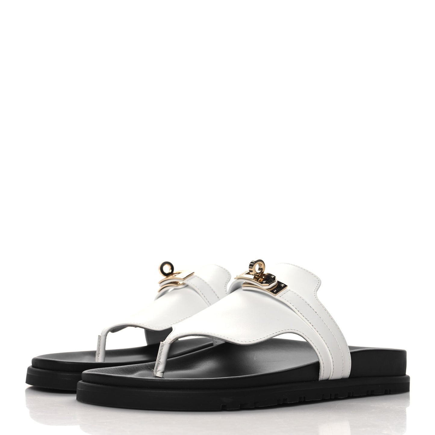 Calfskin Womens Empire Sandals 37 White