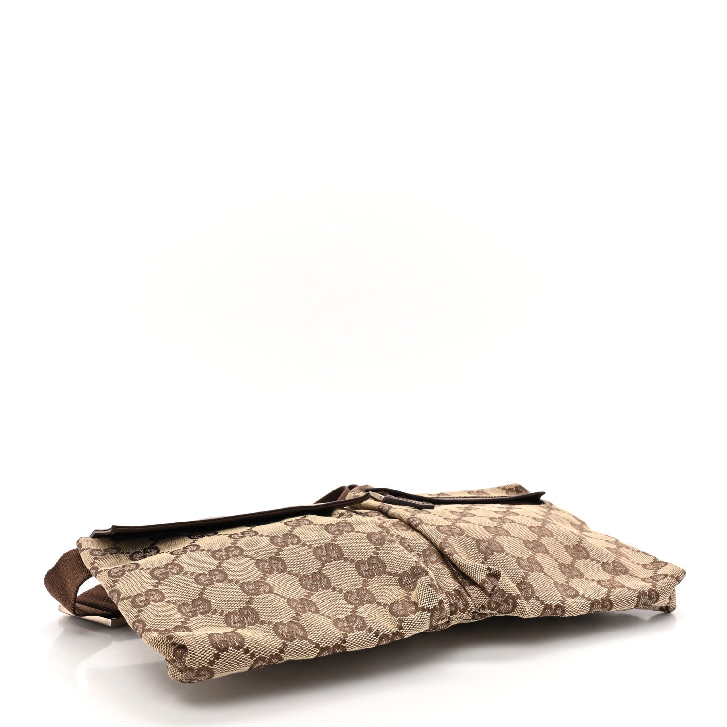 Gucci GG Monogram Web Double Pocket Belt Bag Dark Brown 4 of 14