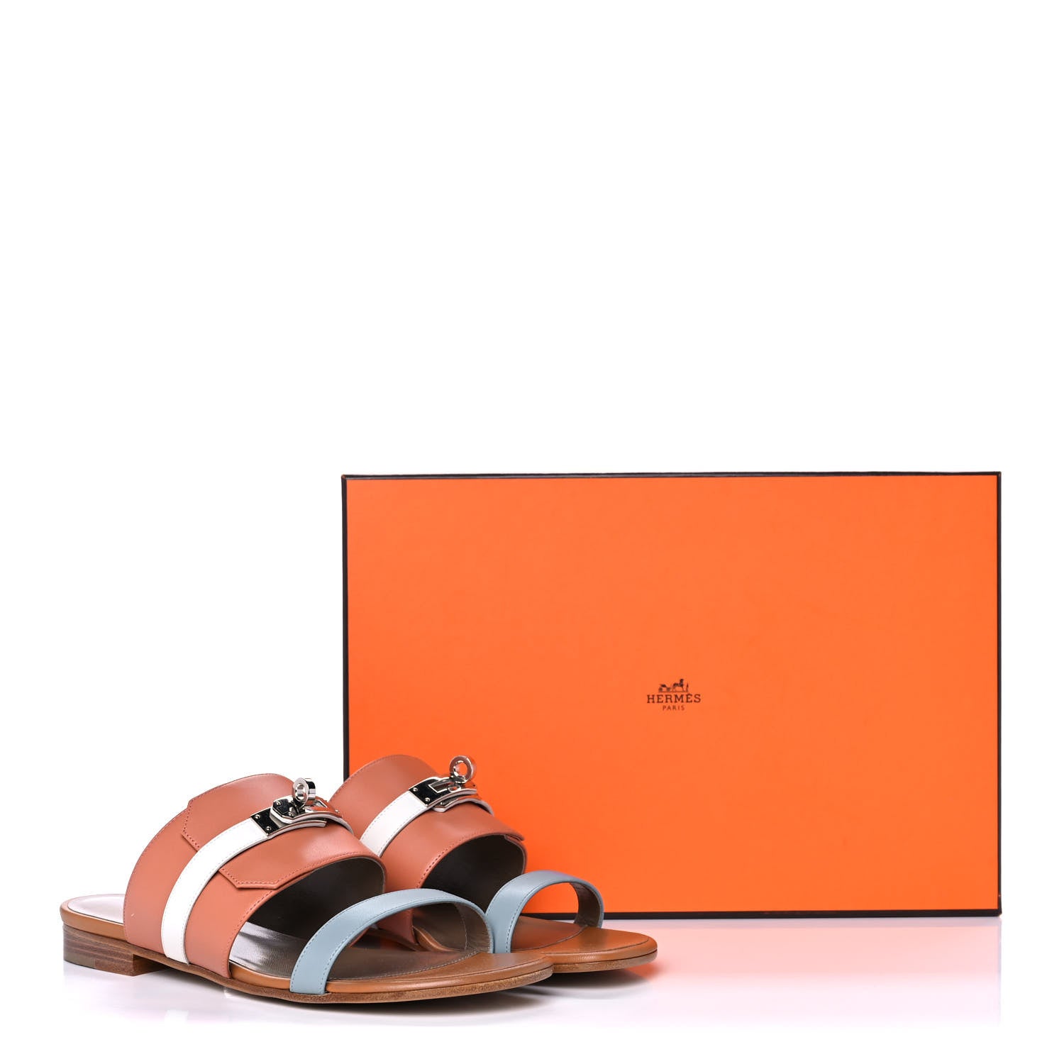 Hermes Calfskin Avenue Sandals 37 Rose Bubinga 9 of 9