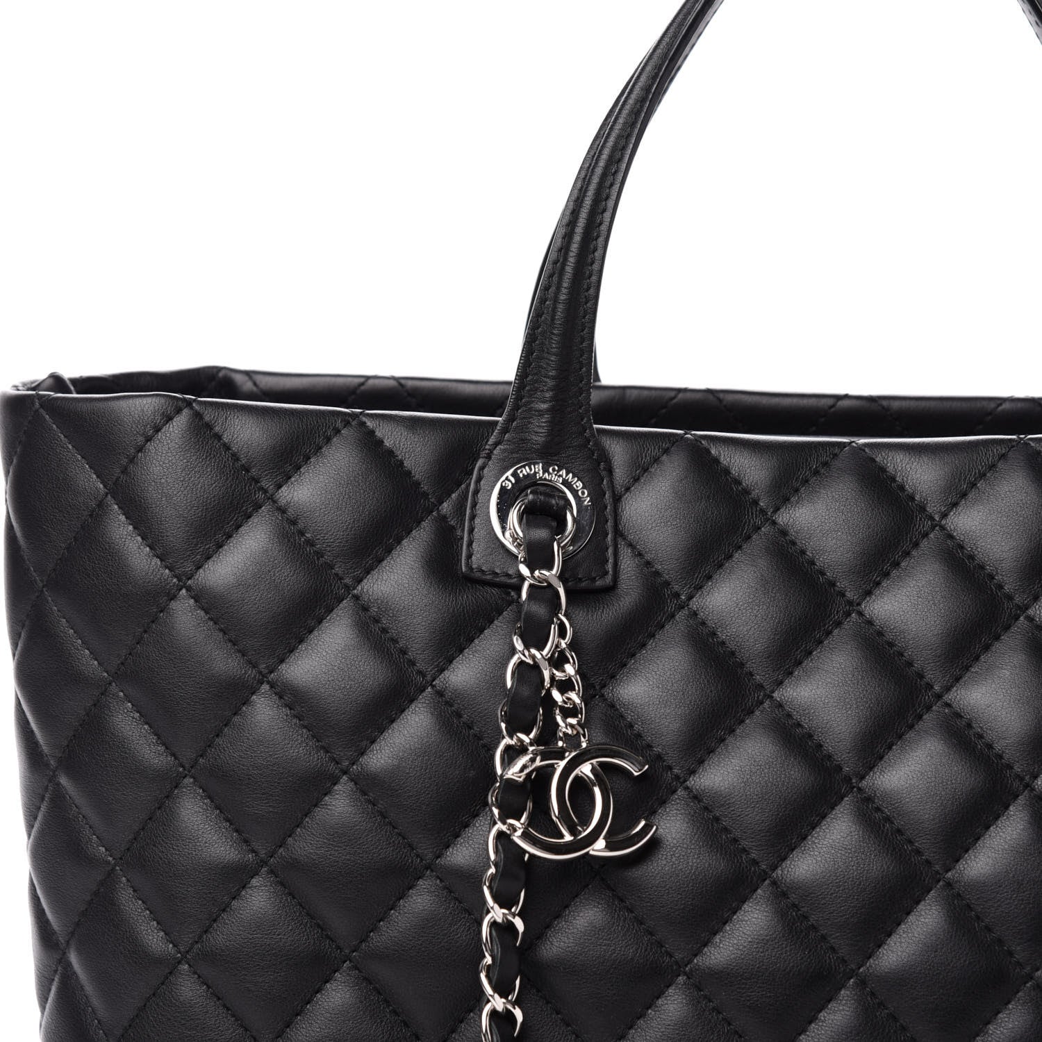 Chanel Calfskin Quilted Large Easy Shopping Tote Black 11 of 11