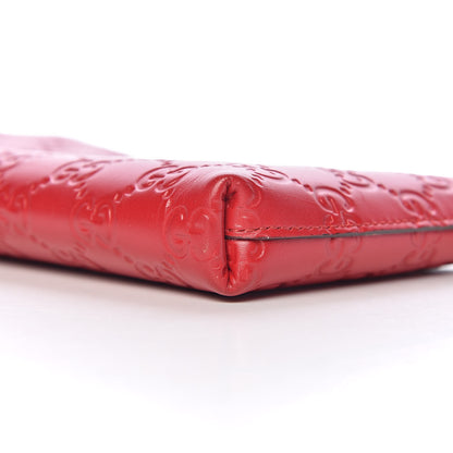 Gucci Guccissima Signature Wrist Wallet Hibiscus Red 9 of 11