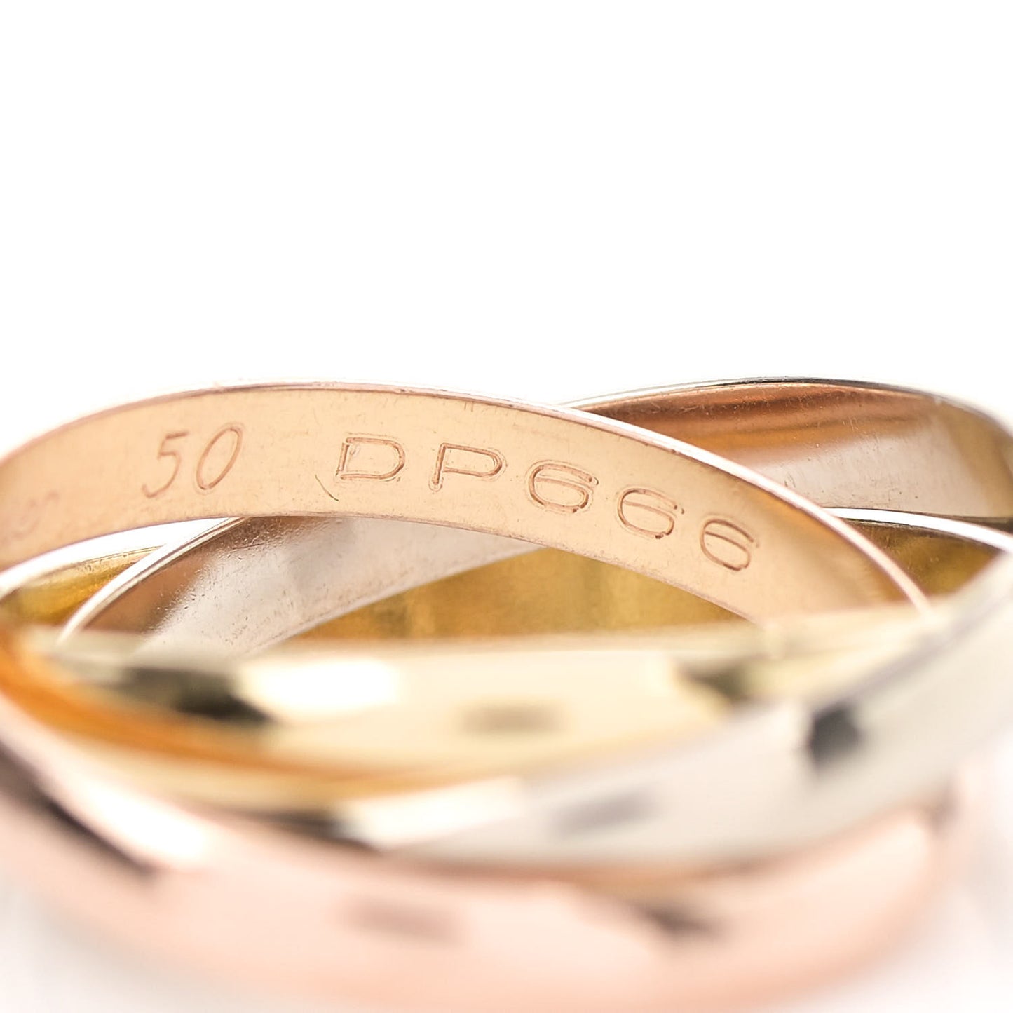 18K Pink Yellow White Gold Small Trinity Ring 50 5.25