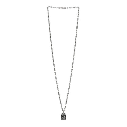 Gucci Sterling Silver Textured Square G Pendant Necklace 3 of 5