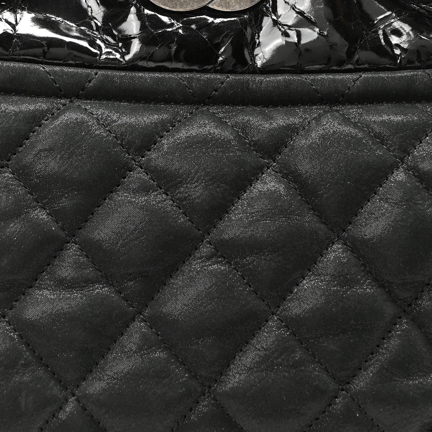 Iridescent Calfskin Small In The Mix Tote Black