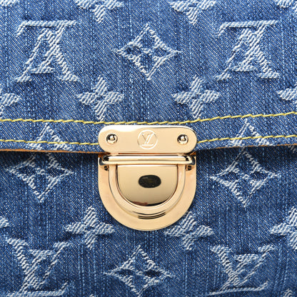 Louis Vuitton Monogram Denim Pochette Plat Clutch Blue 13 of 13