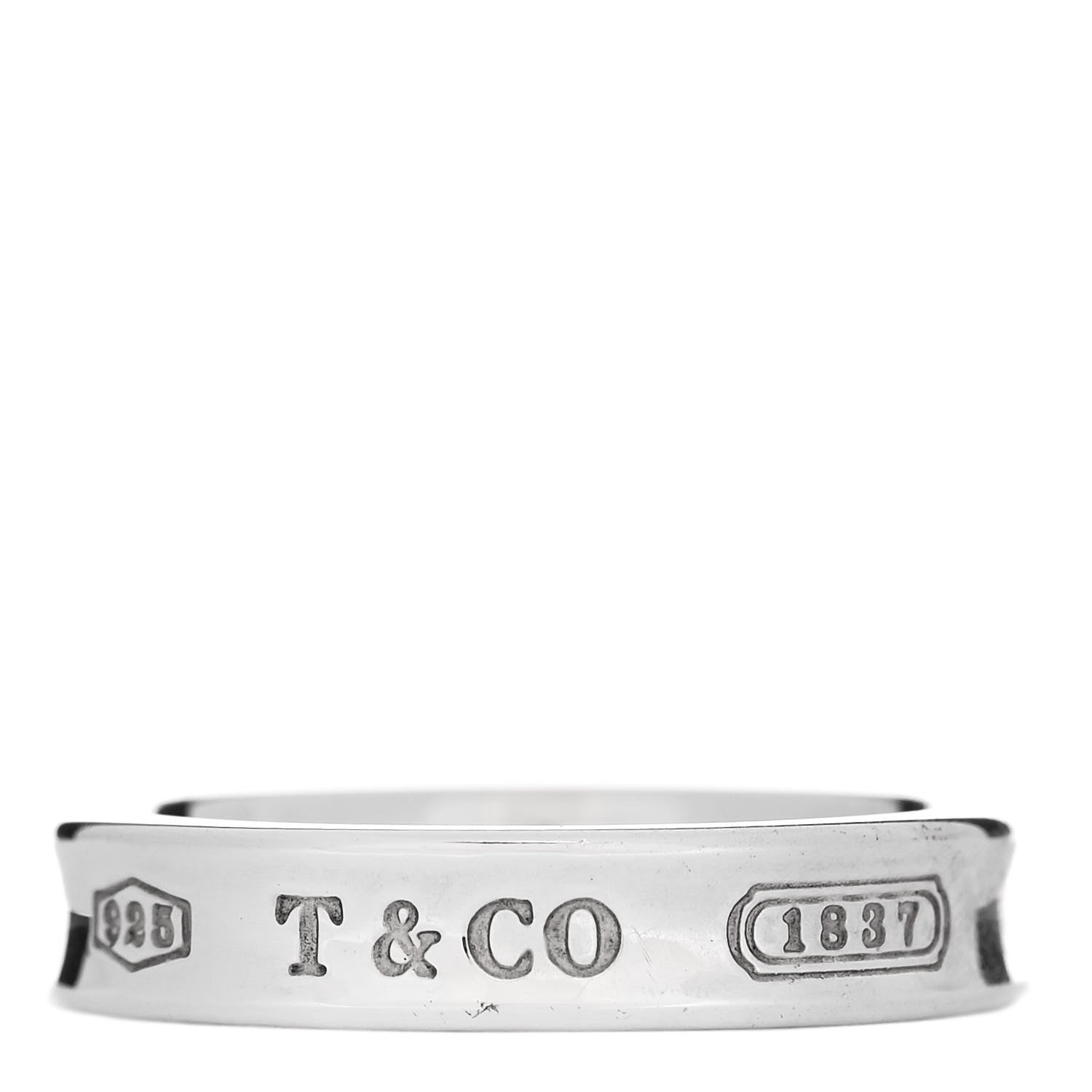 Tiffany Sterling Silver Narrow 1837 Band Ring 50 5.5 1 of 5