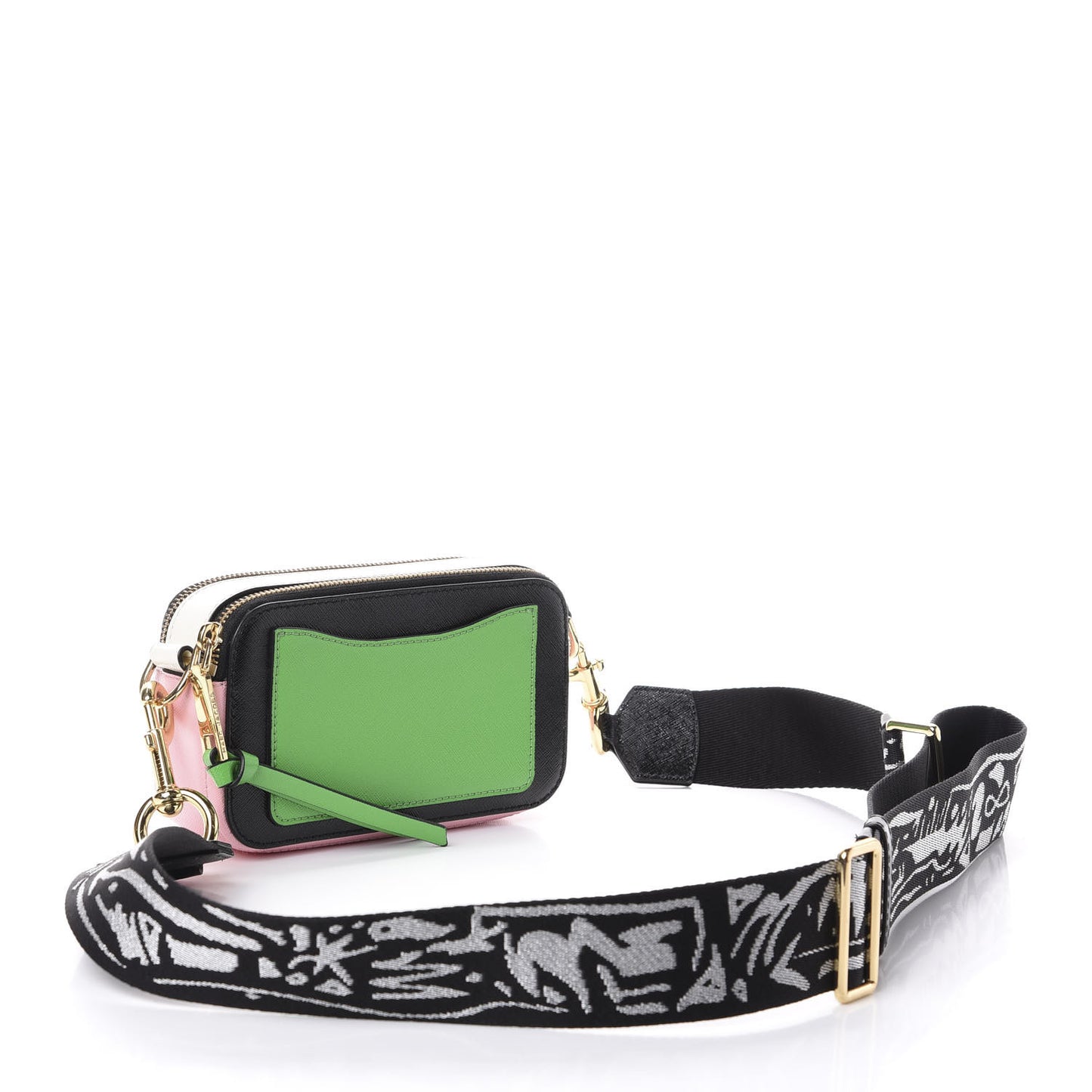 Saffiano Small Snapshot Camera Bag Black Multicolor