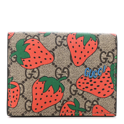 Gucci GG Supreme Monogram Strawberry Card Case 1 of 7