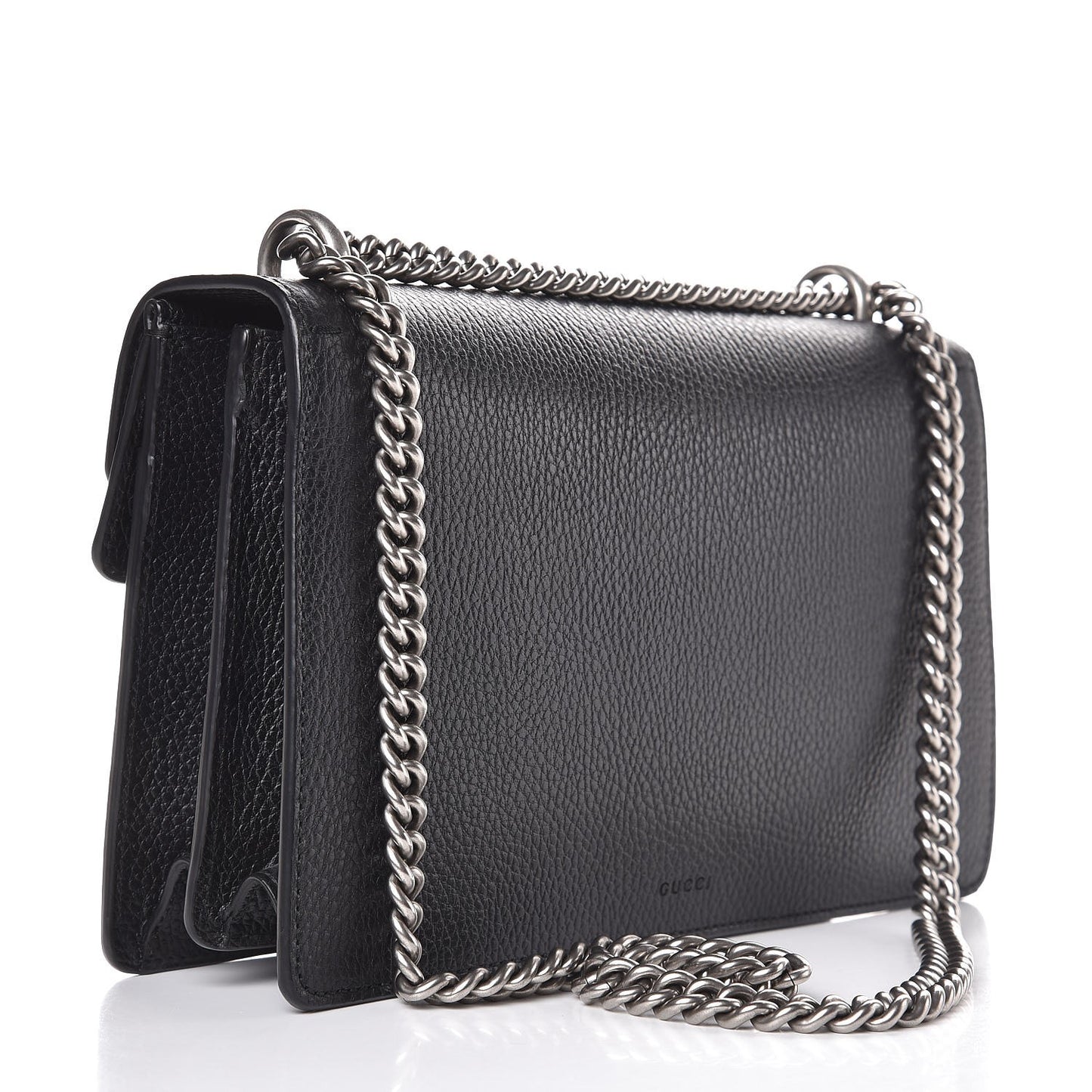 Pebbled Calfskin Small Dionysus Shoulder Bag Black