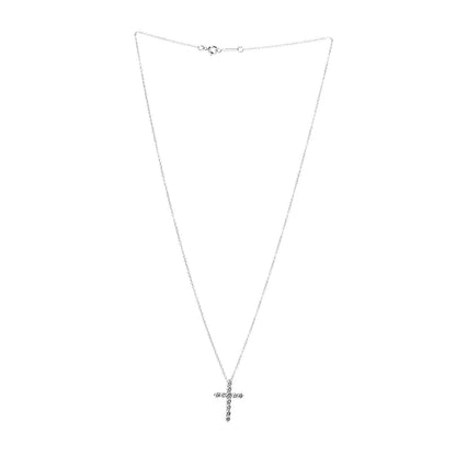 Tiffany Platinum Diamond Small Cross Pendant Necklace 3 of 5