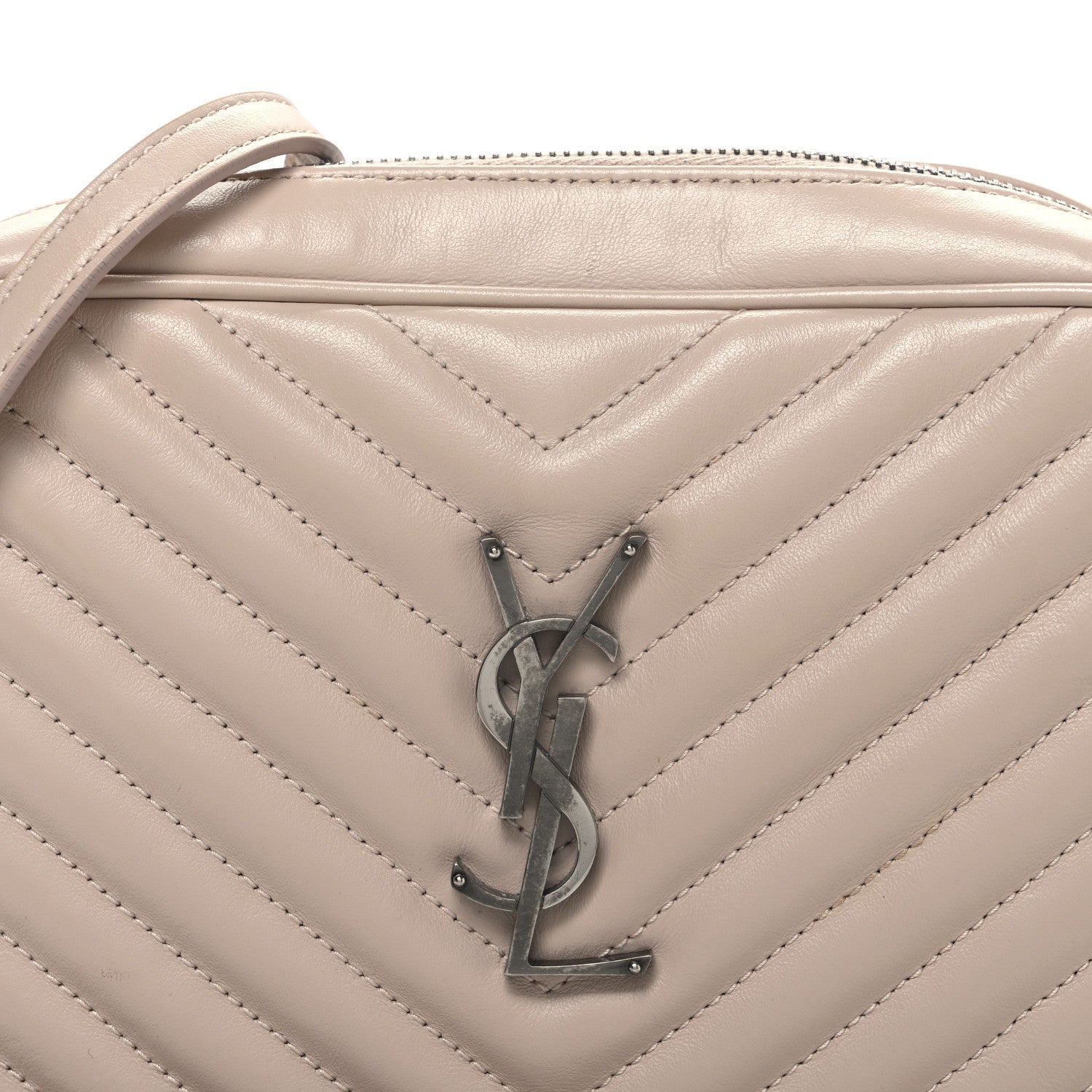 Saint Laurent Calfskin Matelasse Monogram Lou Camera Bag Marble Pink 8 of 11