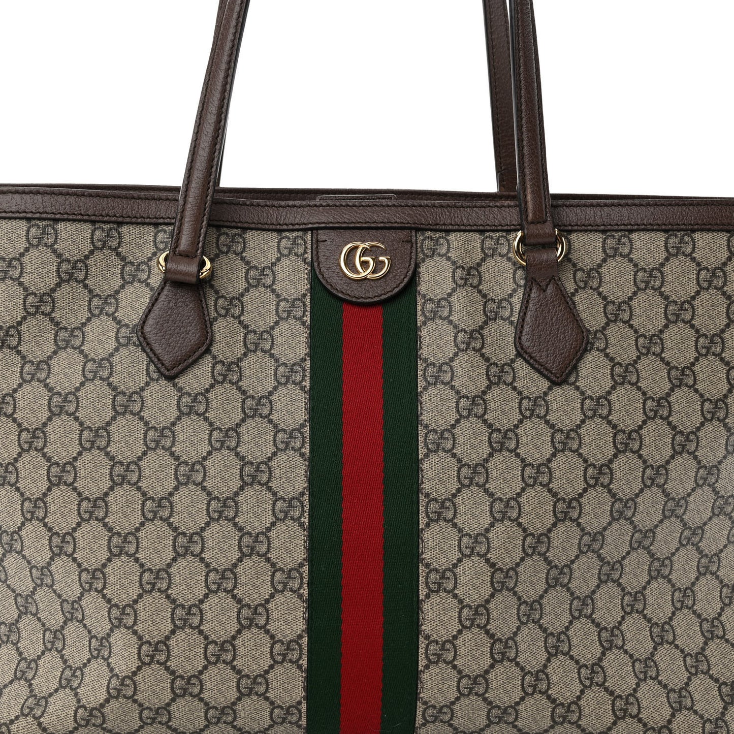 GG Supreme Monogram Medium Ophidia Shopping Tote Brown
