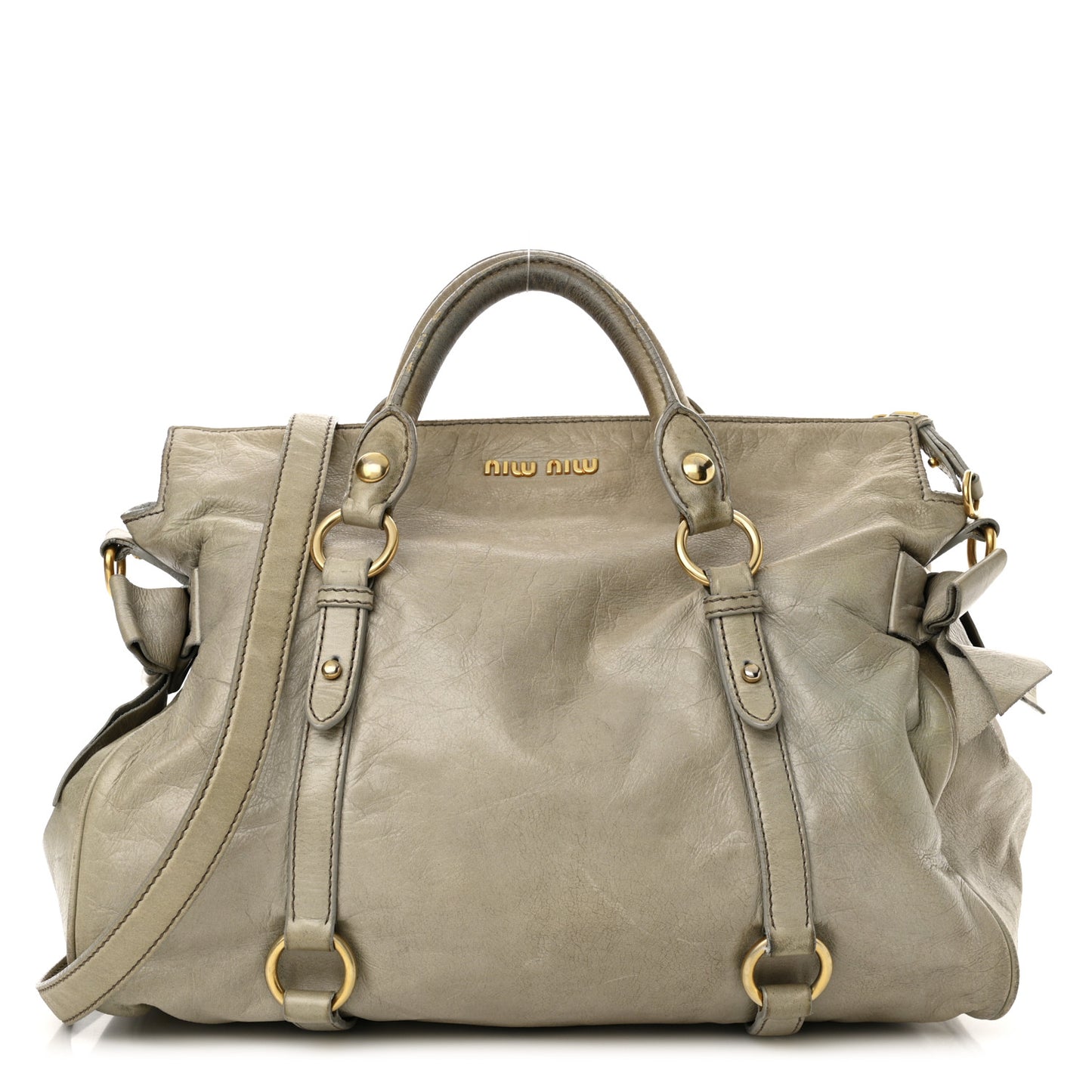 Vitello Lux Medium Bow Bag Grey
