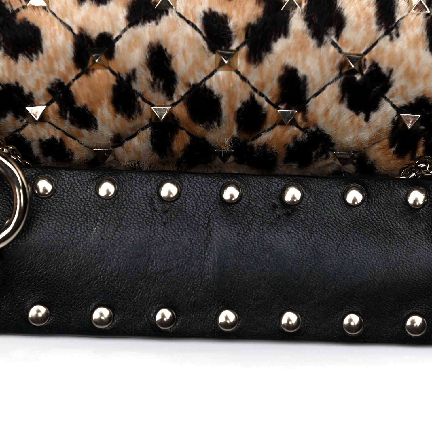Valentino Garavani Calf Hair Leopard Print Small Rockstud Spike Shoulder Bag 17 of 17