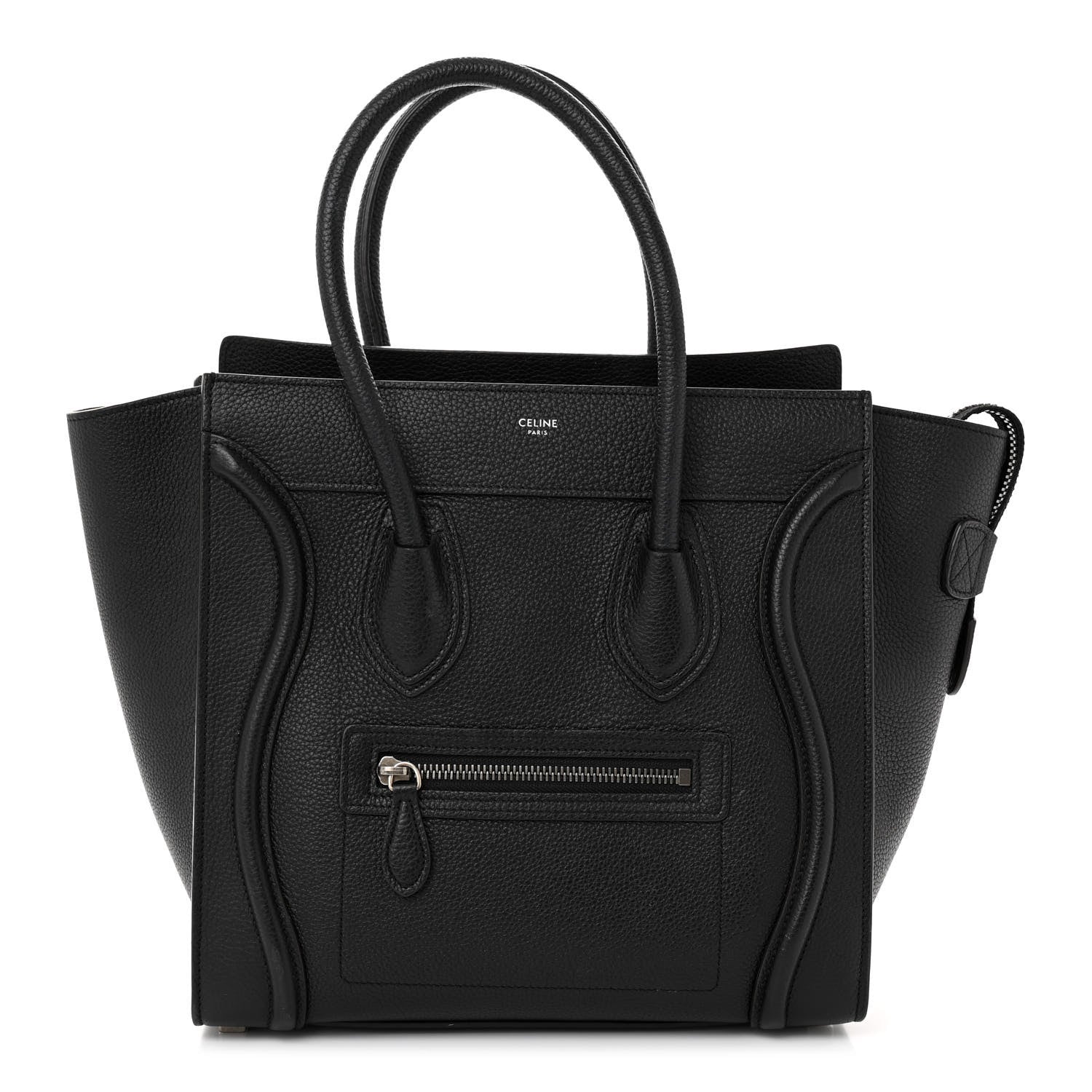 Celine Drummed Calfskin Micro Luggage Black 1 of 10