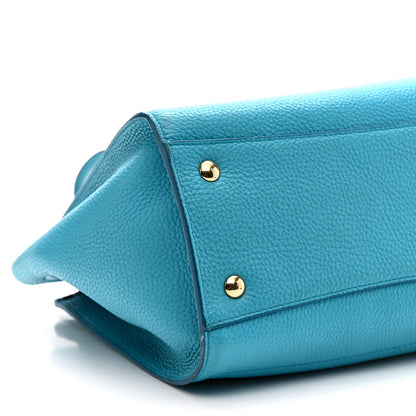 Salvatore Ferragamo Hammered Calfskin Double Handle Small Amy Tote Turquoise 9 of 18