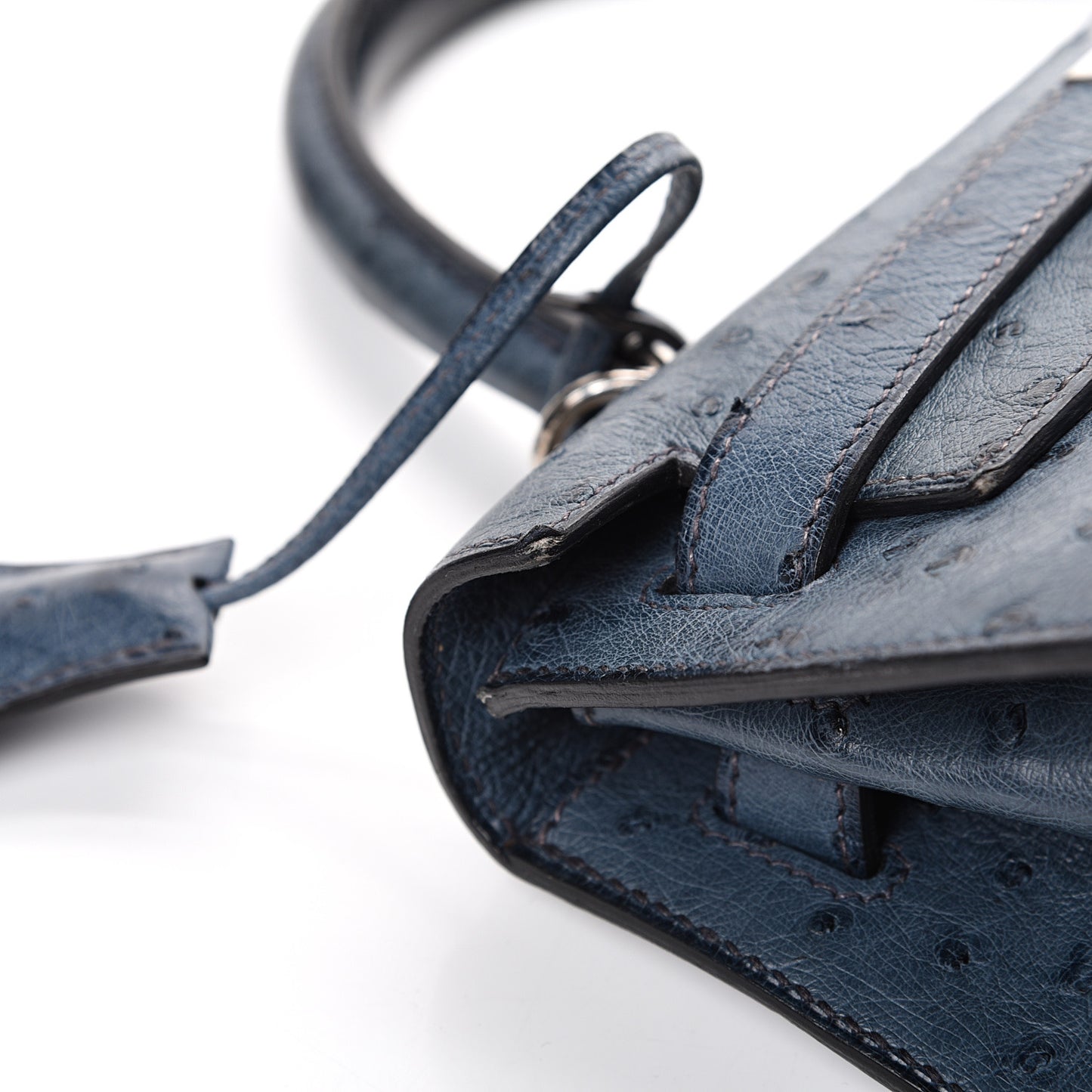 Ostrich Kelly Sellier 28 Bleu Roi