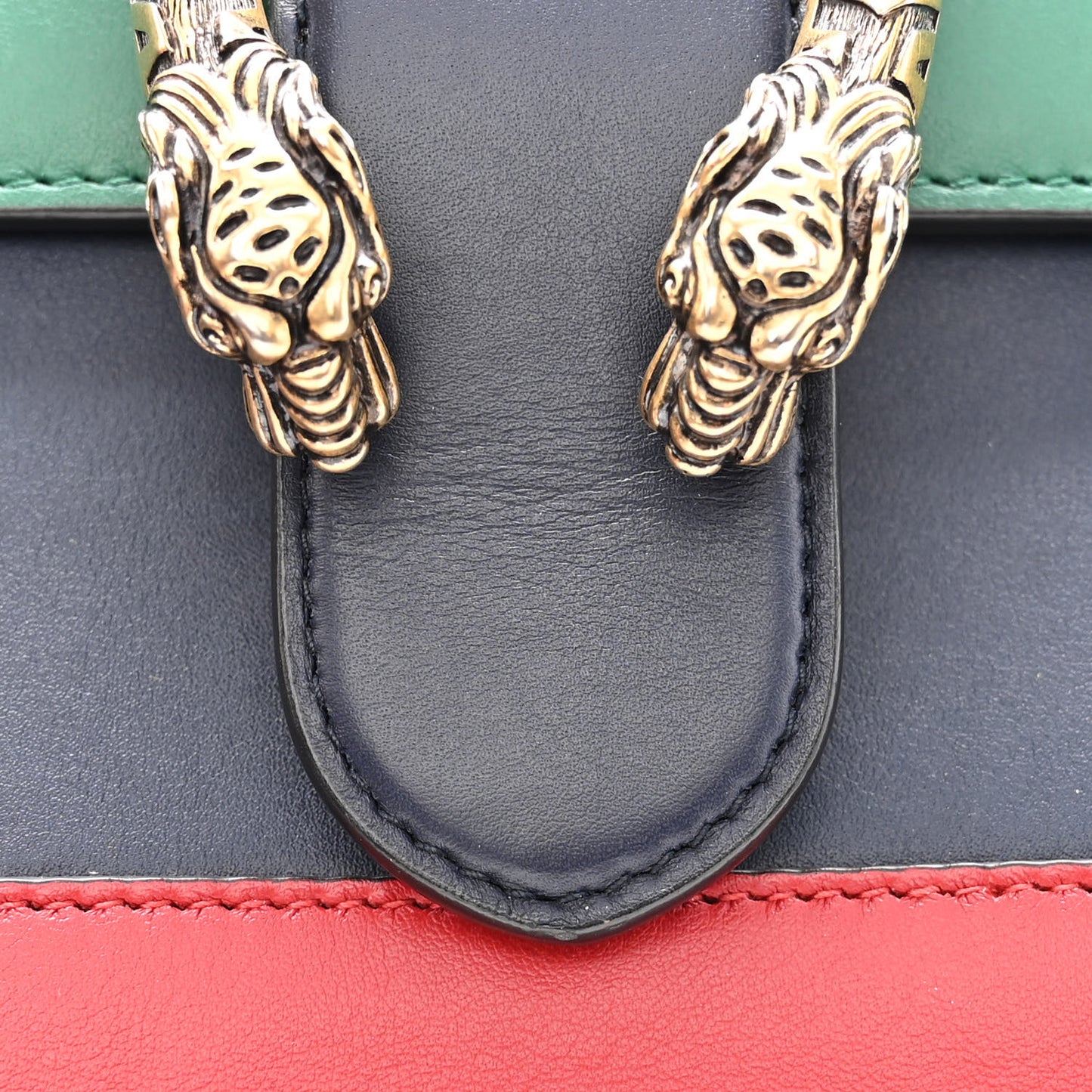Moon Calfskin Bamboo Web Medium Dionysus Top Handle Bag Blue Emerald Hibiscus Red