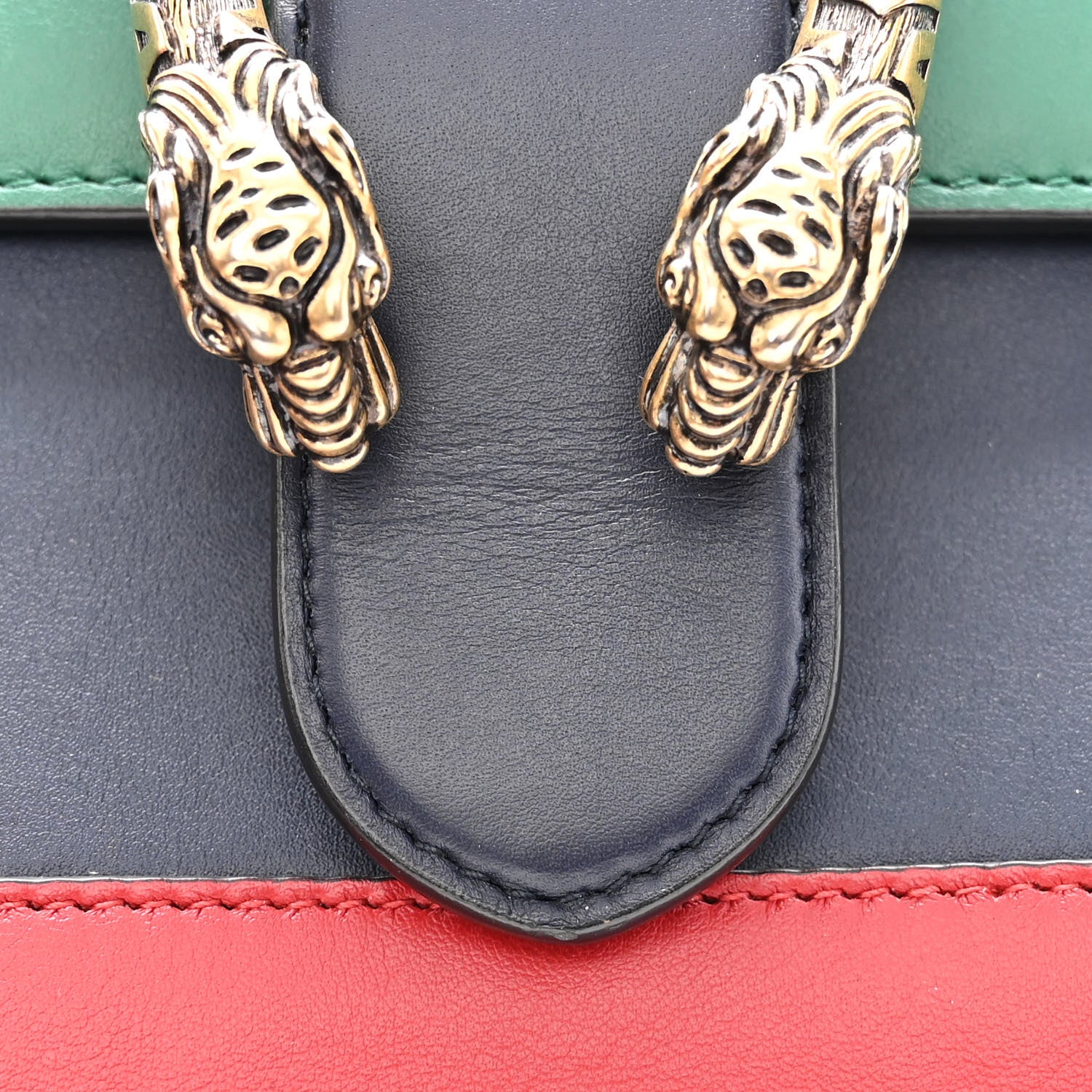 Gucci Moon Calfskin Bamboo Web Medium Dionysus Top Handle Bag Blue Emerald Hibiscus Red 11 of 14