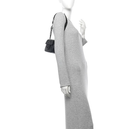 Gucci Calfskin Matelasse Monochrome GG Marmont Chain Belt Bag Black 2 of 10