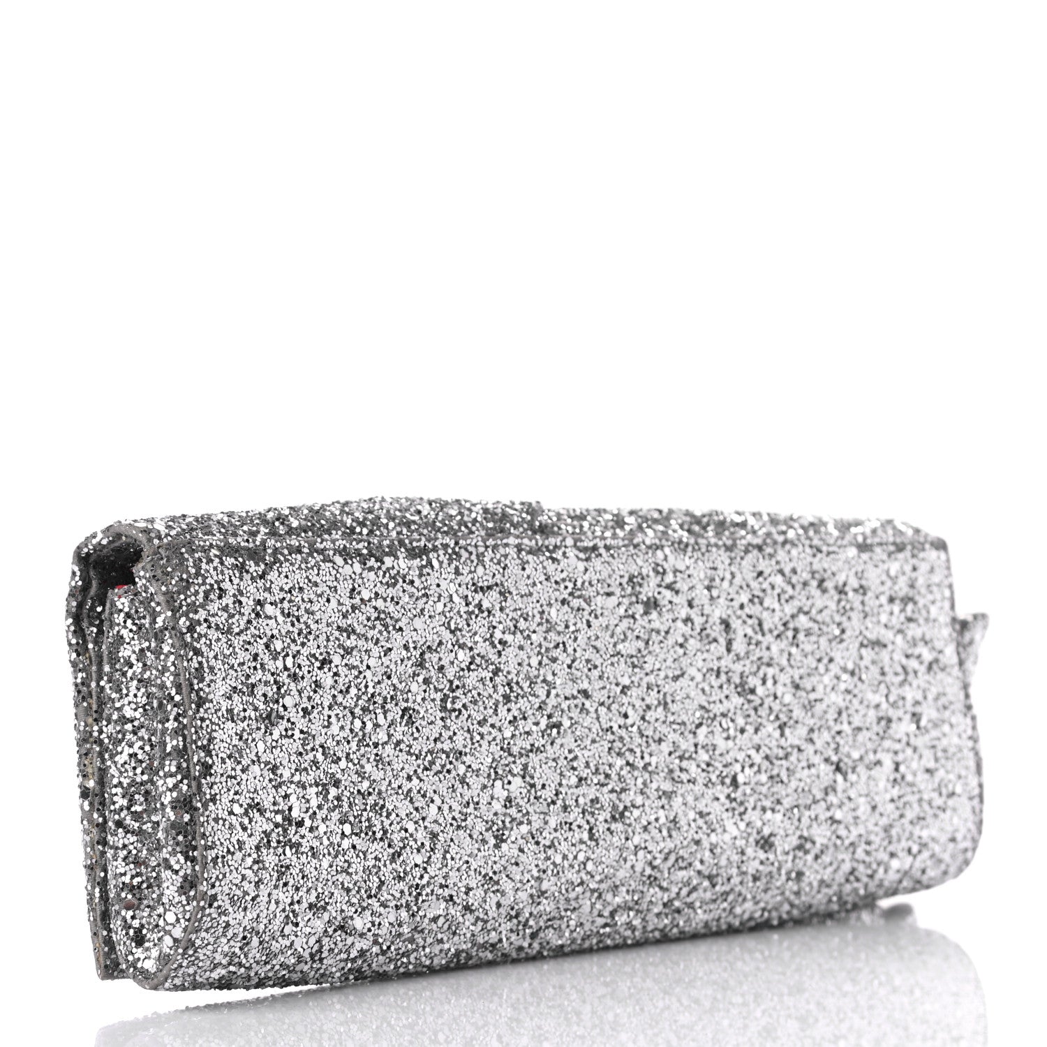 Christian Louboutin Glitter Fabric Aionoeud Bow Clutch Silver 3 of 6