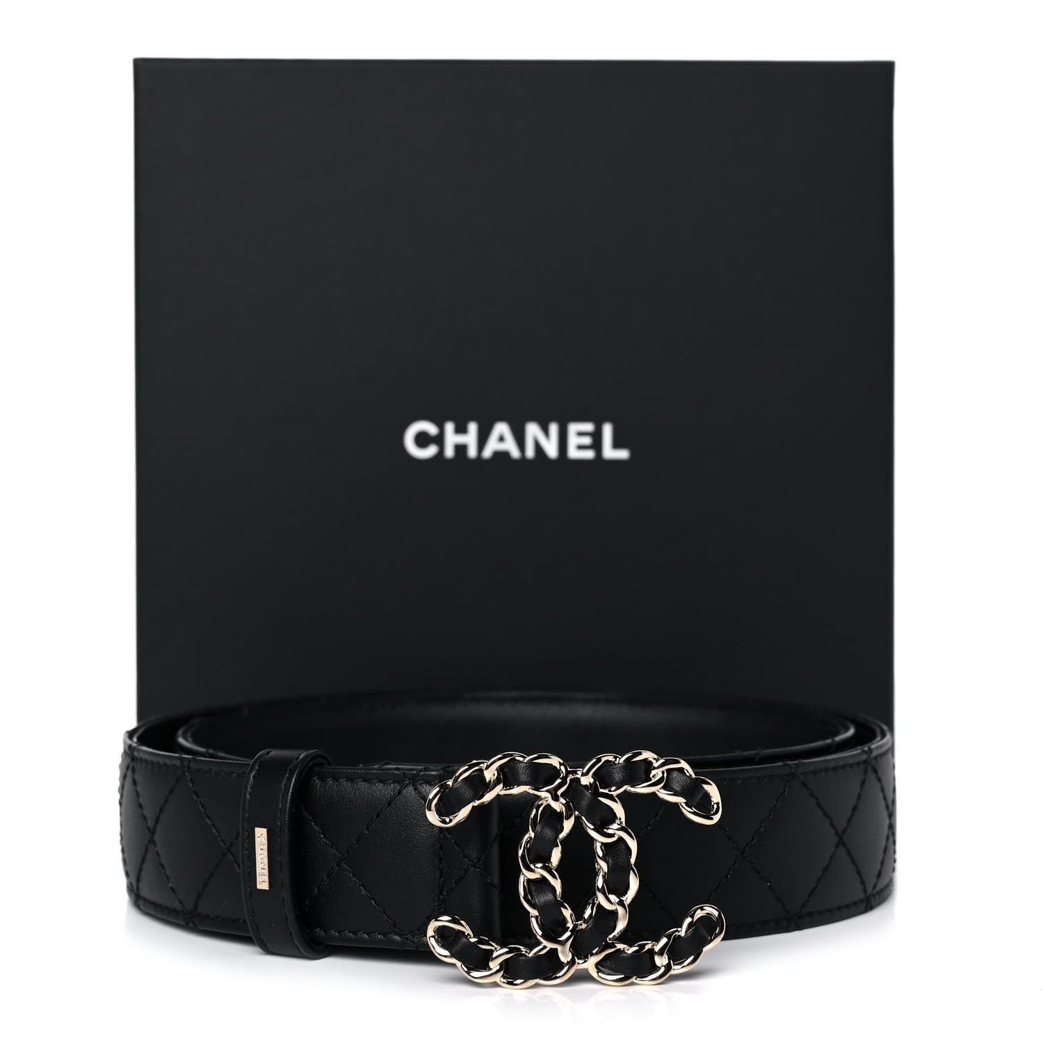 Chanel Lambskin Quilted CC Chain Belt 85 34 Black 7 of 7